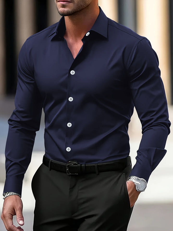Men's Shirt | Semi-Transparent & Elegant | Long Sleeve & Notched Collar