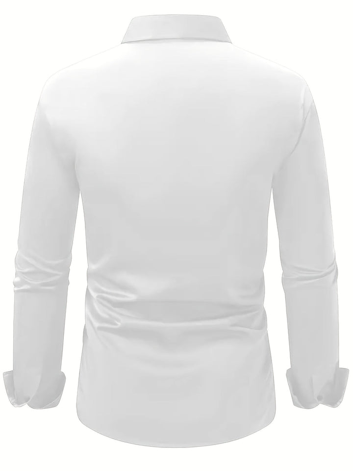 Men's Shirt | Semi-Transparent & Elegant | Long Sleeve & Notched Collar