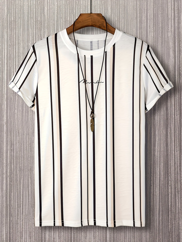 Men's Shirt | Striped & Lightly Stretchy | Casual Summer T-shirt