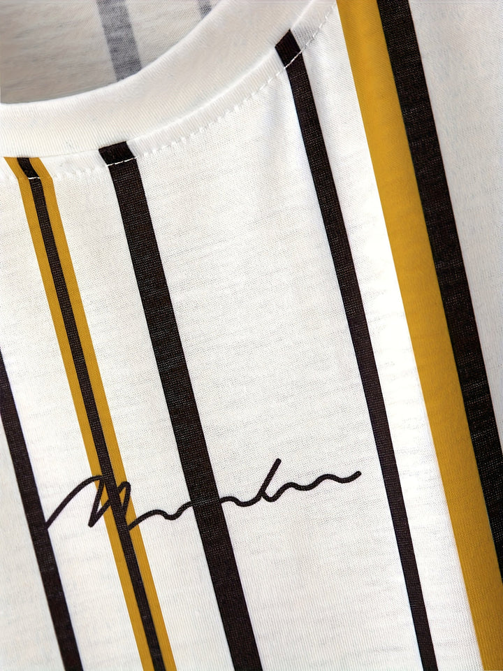 Men's Shirt | Striped & Lightly Stretchy | Casual Summer T-shirt