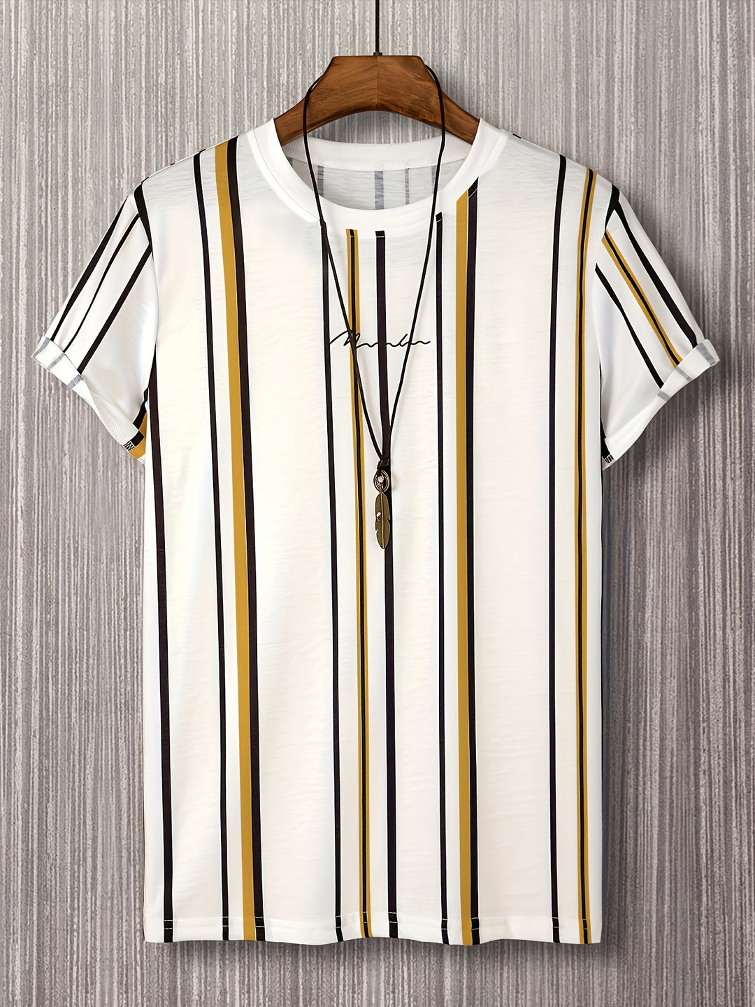 Men's Shirt | Striped & Lightly Stretchy | Casual Summer T-shirt