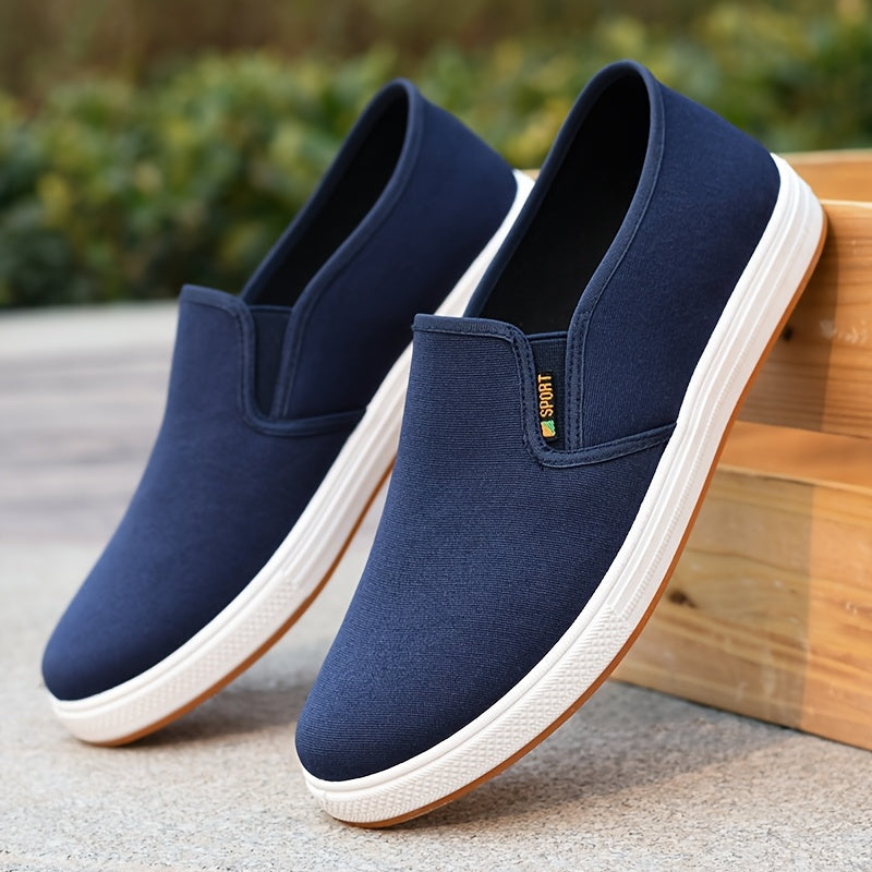 Men's Sneakers | Blue Slip-On Loafers | Elastic Side Band & Non-Slip Sole | Breathable & Comfortable