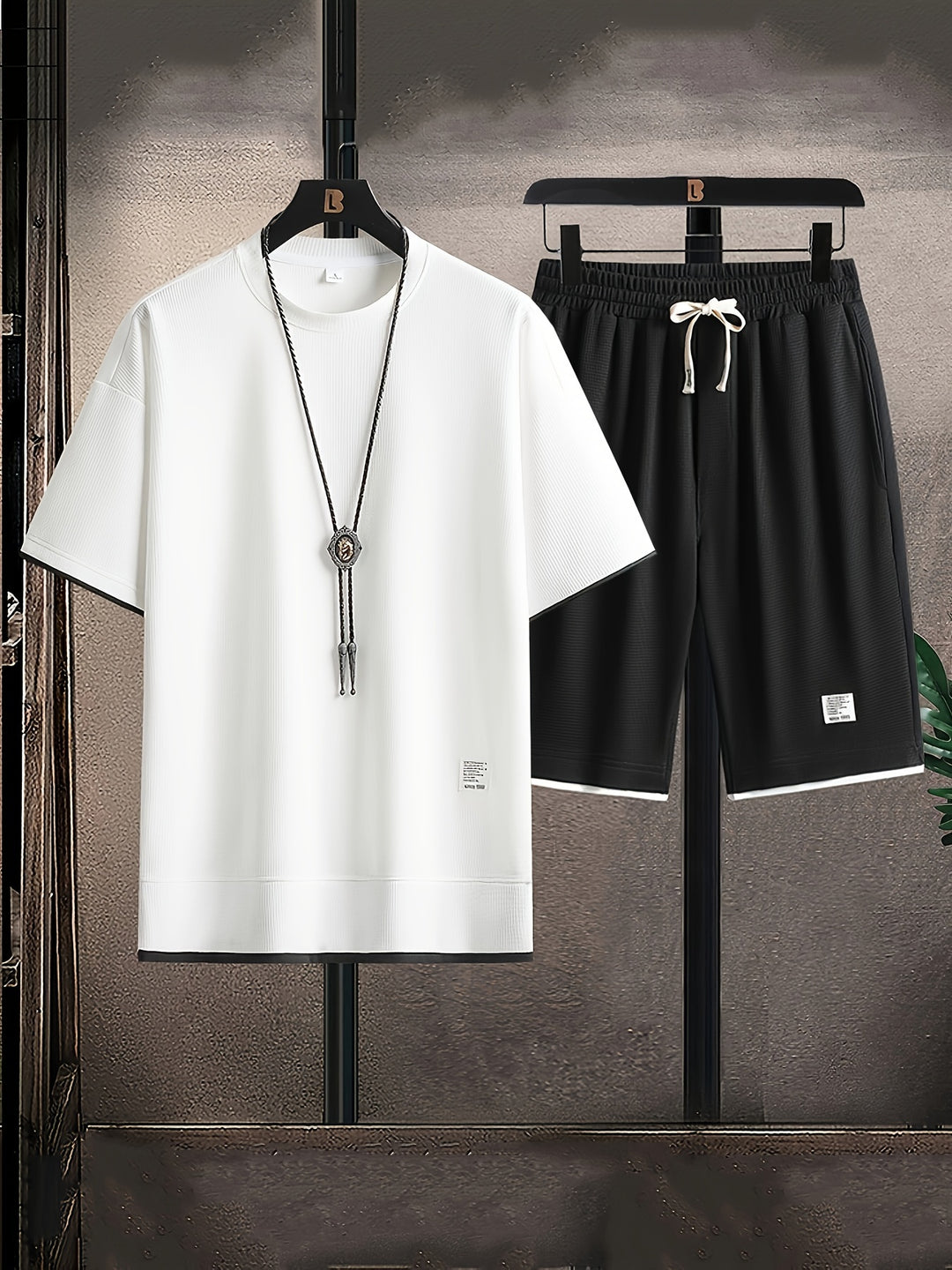 Men's Sports Set | Waffle Pattern & Breathable | Loose Fit | Polyester
