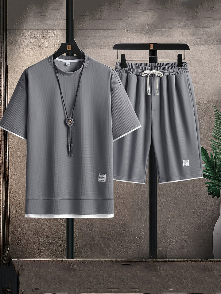 Men's Sports Set | Waffle Pattern & Breathable | Loose Fit | Polyester