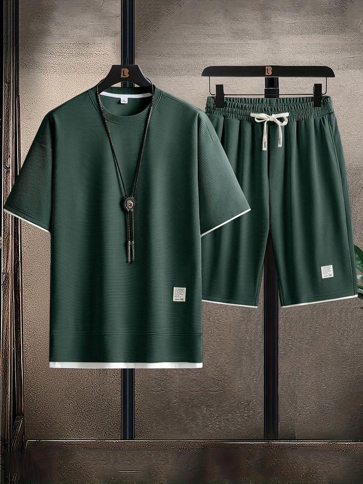 Men's Sports Set | Waffle Pattern & Breathable | Loose Fit | Polyester