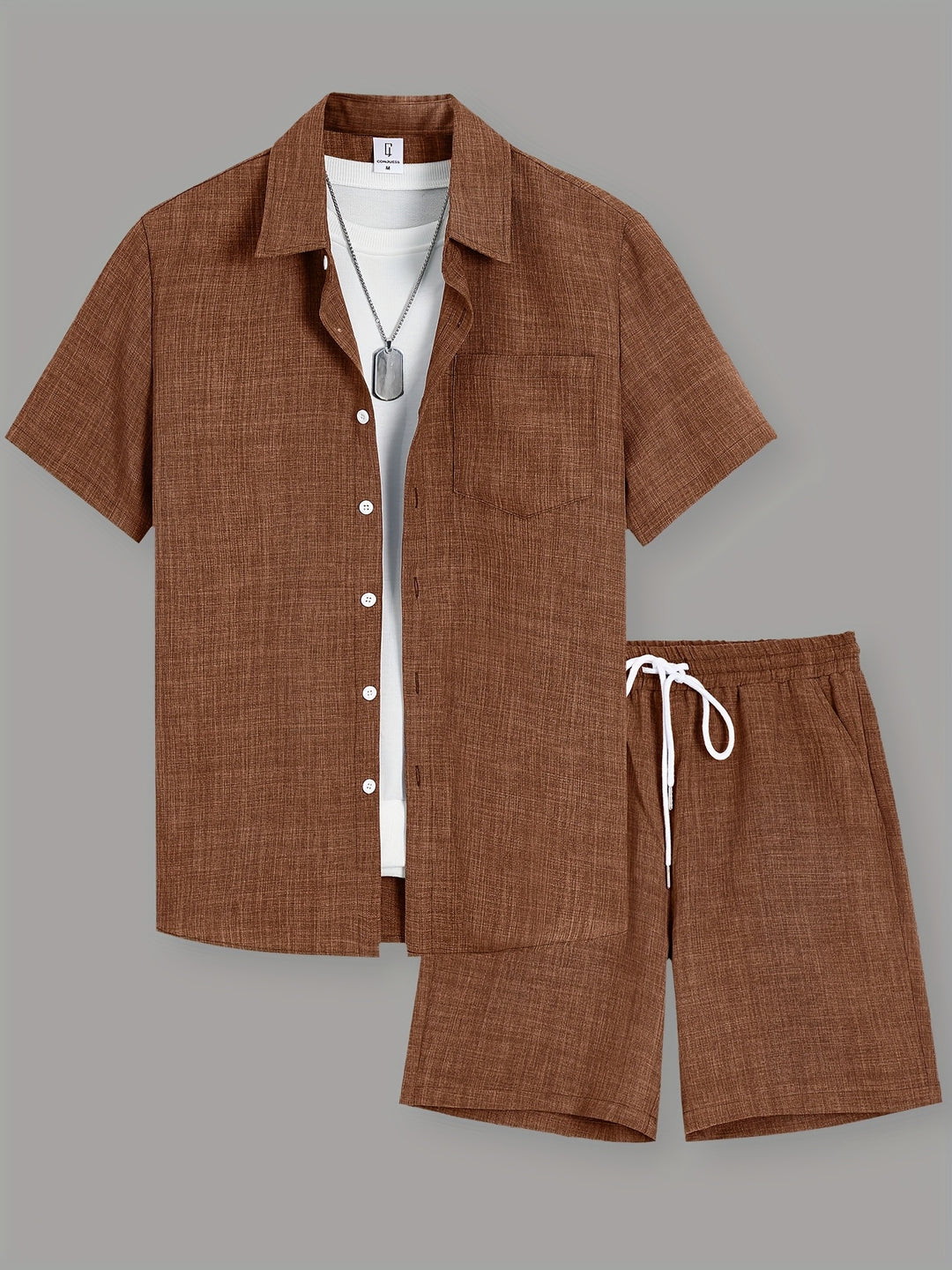 Men's Summer Set | Casual & Comfortable | Short Sleeves & Drawstring Shorts
