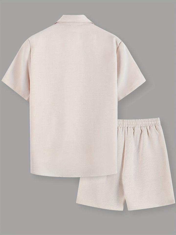 Men's Summer Set | Casual & Comfortable | Short Sleeves & Drawstring Shorts