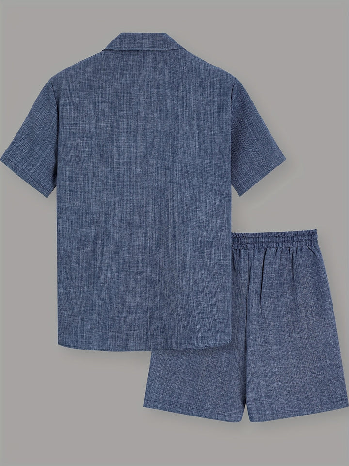 Men's Summer Set | Casual & Comfortable | Short Sleeves & Drawstring Shorts