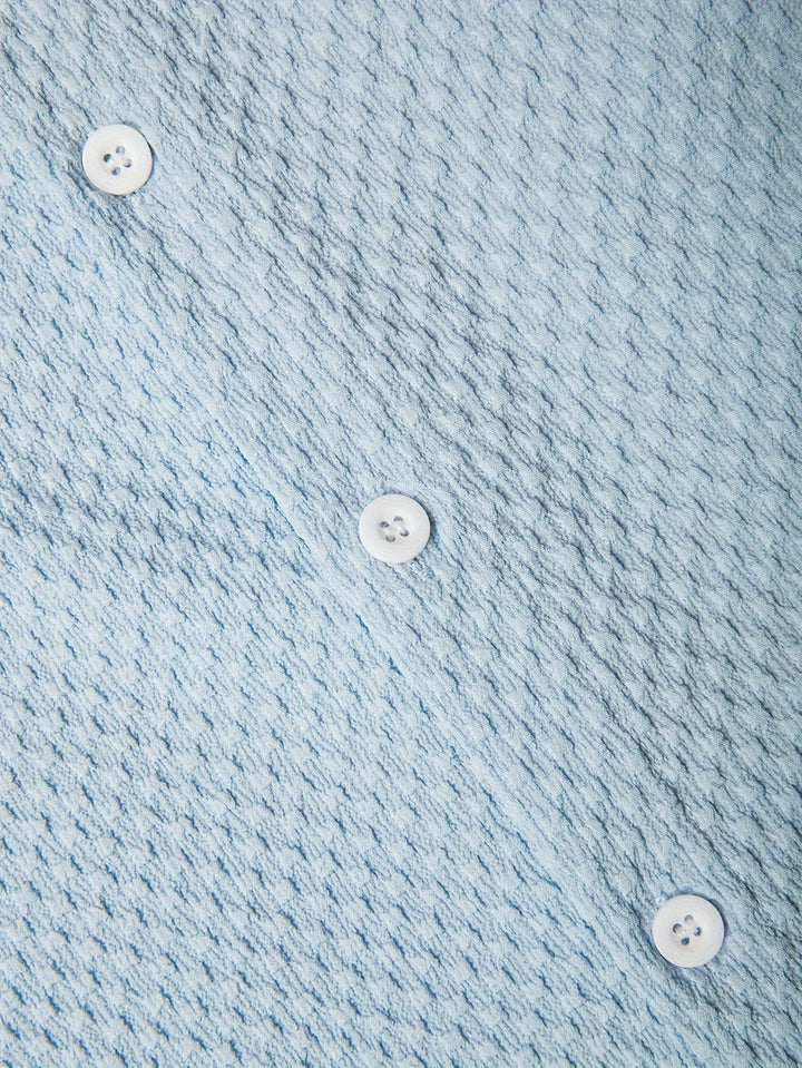 Men's Summer Set | Revere Collar Shirt & Drawstring Shorts | Solid Colour | Casual