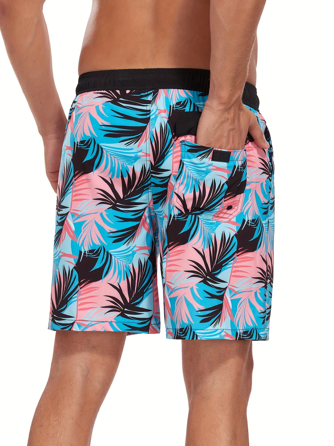Men's Swim Shorts | Hawaiian & Flamingo Print | Quick-Drying & With Drawstring