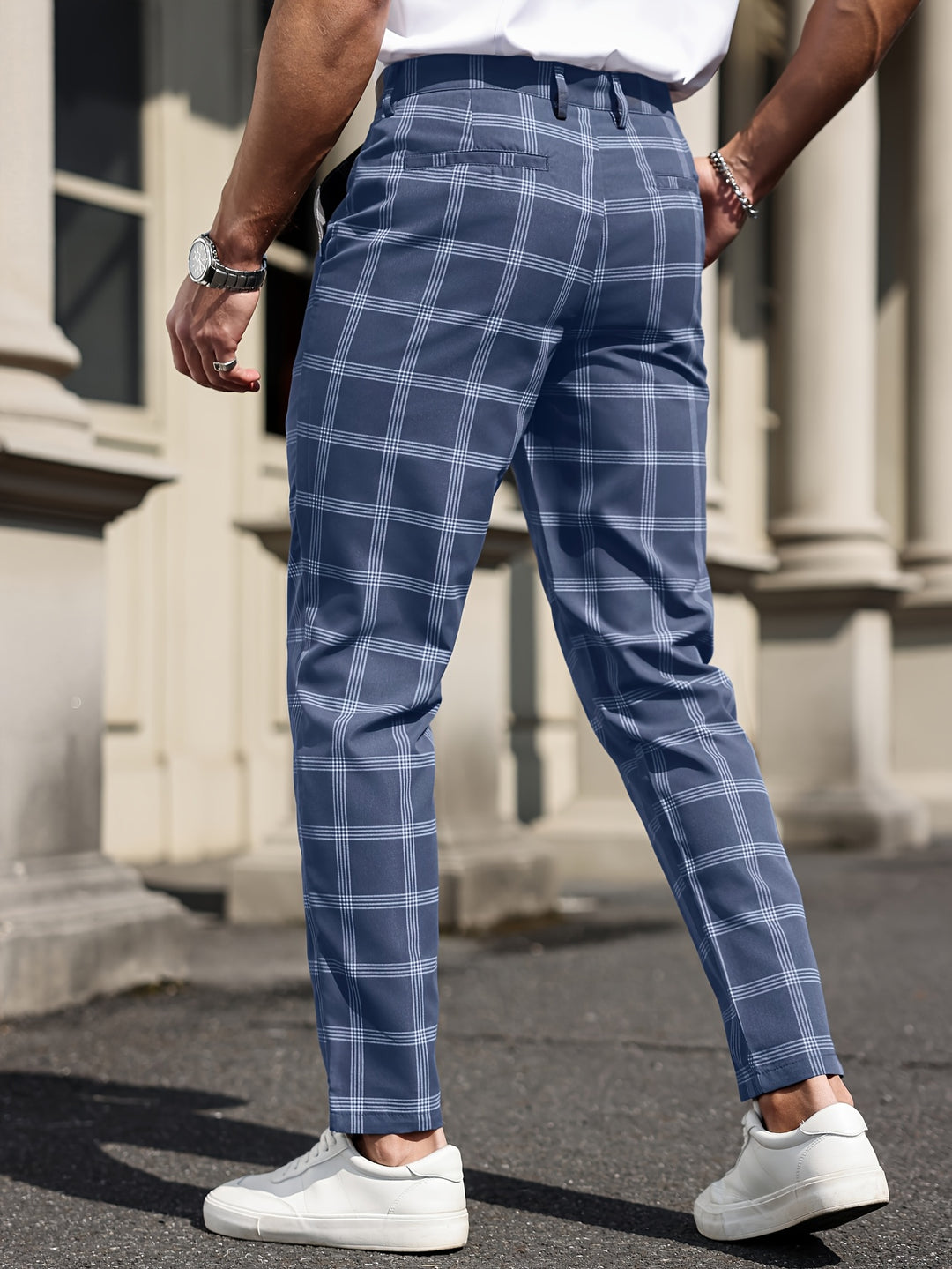 Men's Trousers | Checked Design | Straight Leg | Comfort & Pockets | Spring and Autumn