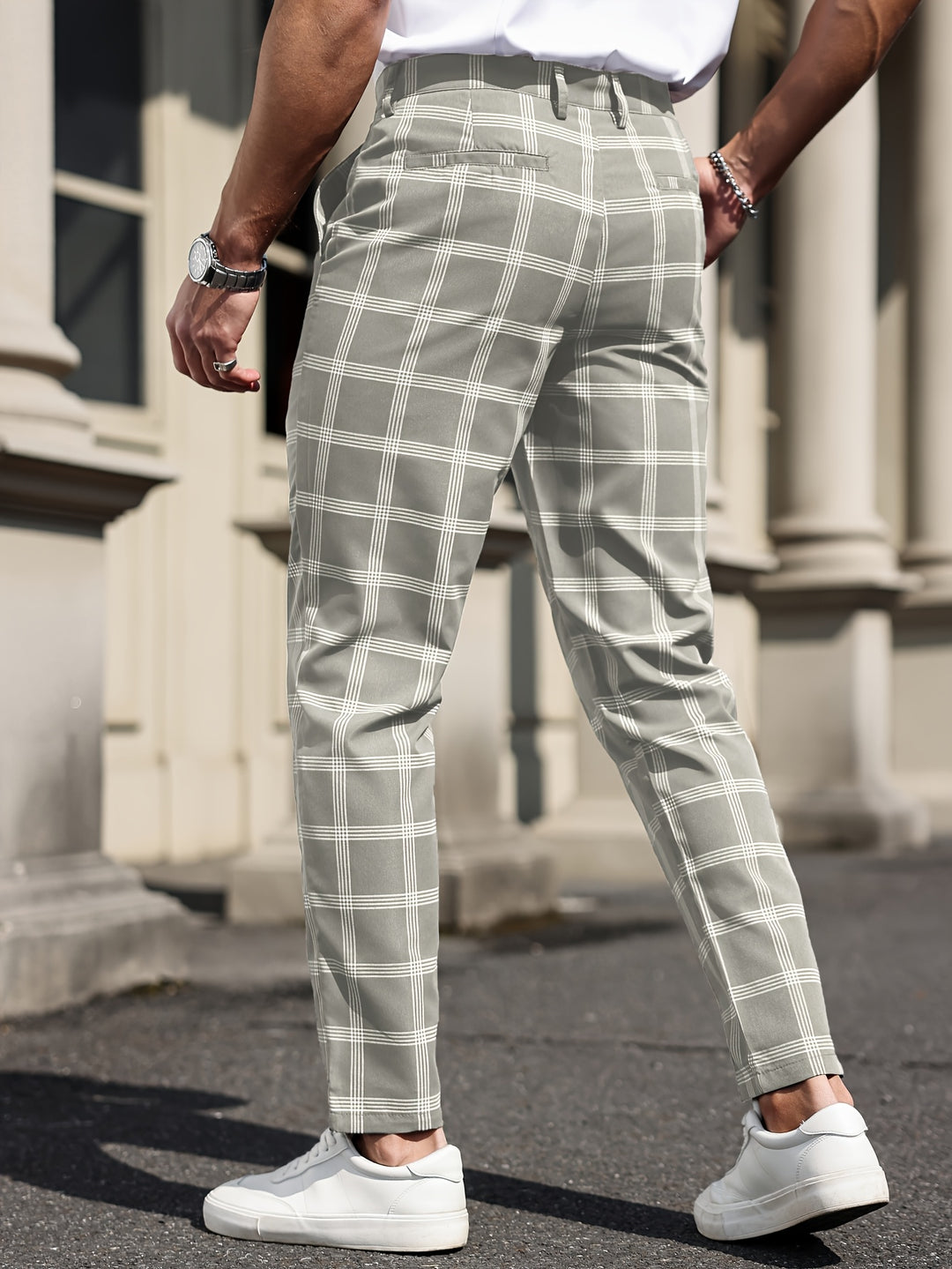 Men's Trousers | Checked Design | Straight Leg | Comfort & Pockets | Spring and Autumn
