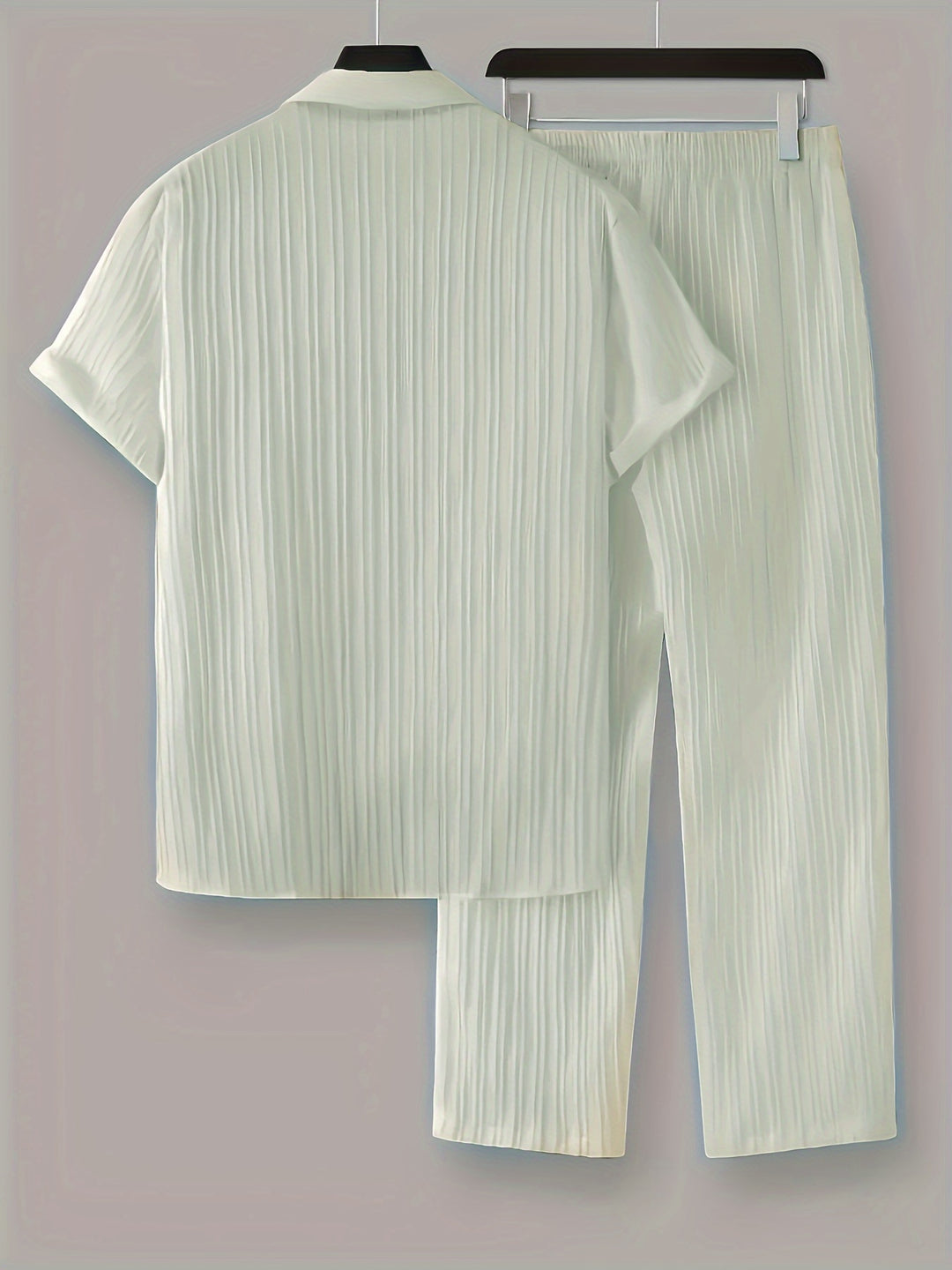 Men's Two-Piece Set | Striped Shirt & Drawstring Pants | Casual & Comfortable
