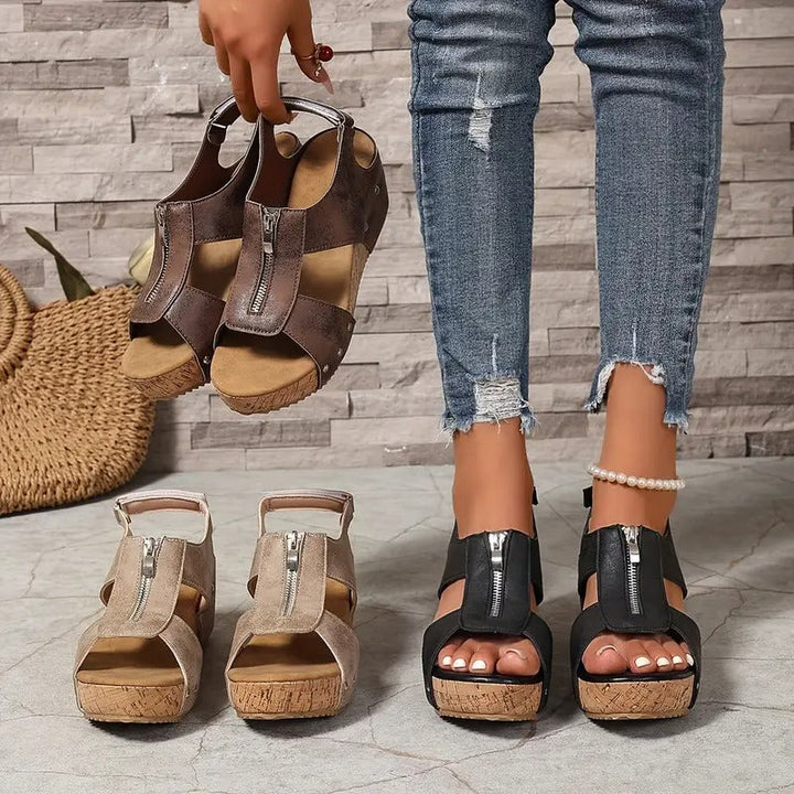Platform Sandals | Retro Wedge & Open Toe | Zip & Platform | Summer Comfort