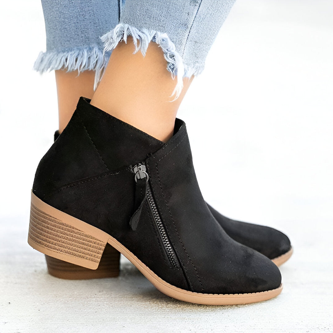 Women’s Ankle Boots | Retro Block Heel | Side Zip Platform