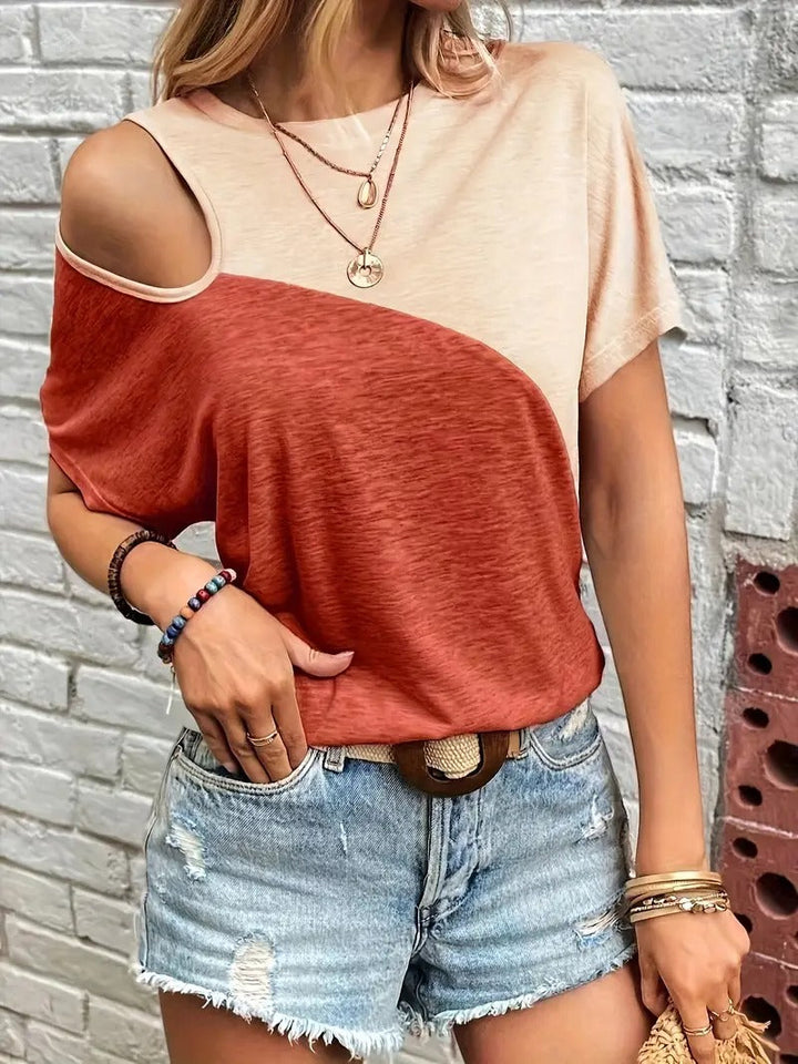 Women's Cold Shoulder Top | Colourful & Short Sleeve | Spring & Summer Style