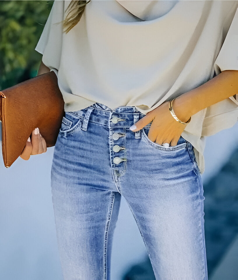 Women’s Jeans | High Waist & Flared Legs | Stretch Fit | Vintage Wash