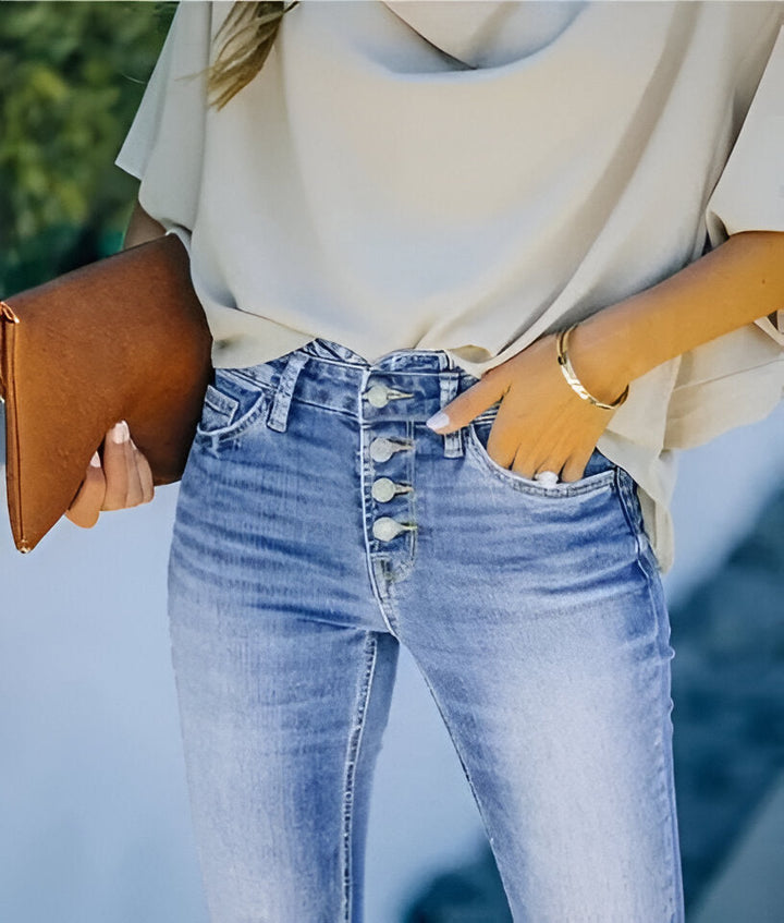 Women’s Jeans | High Waist & Flared Legs | Stretch Fit | Vintage Wash
