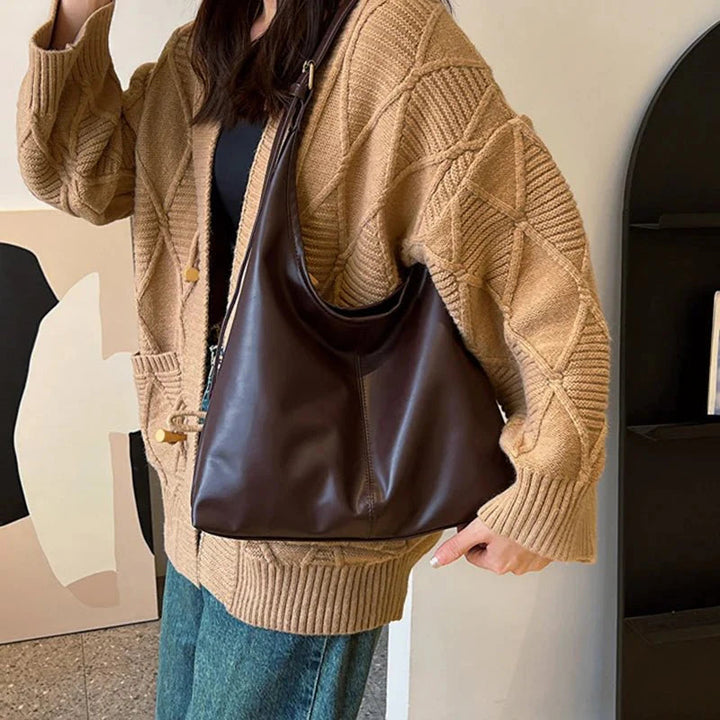 Women's Leather Bag | Vintage Shoulder Bag | Large Capacity | Soft Leather