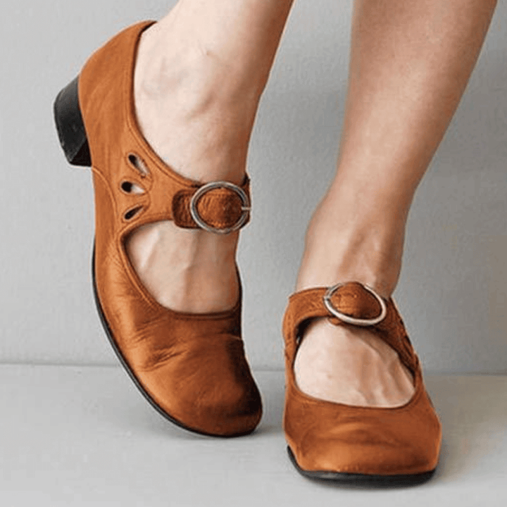 Women's Pumps | Low Heel & Comfortable | Buckle & Strap | Soft Sole for Everyday