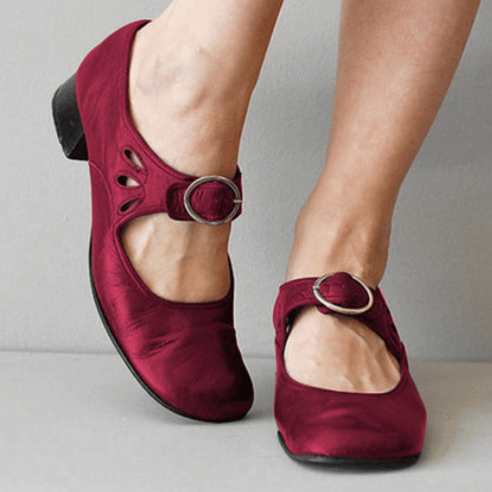 Women's Pumps | Low Heel & Comfortable | Buckle & Strap | Soft Sole for Everyday
